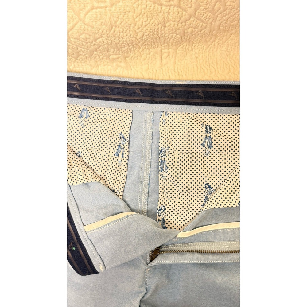 Excellent Tommy Bahama Men's Solid Lt. Blue Golf Shorts Size 30 Hawaian Style - Picture 10 of 16